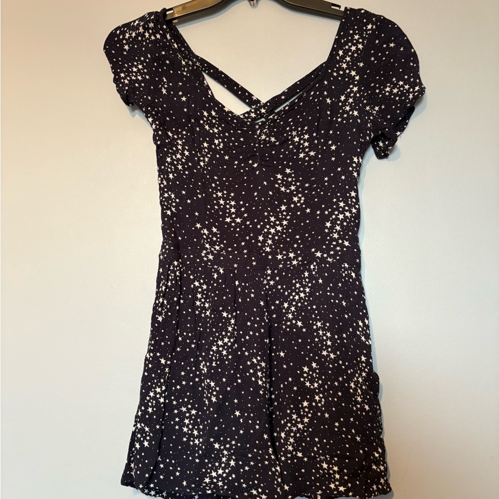 Hollister Navy Star Print Mini Dress $15 Size M